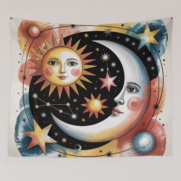 Item preview, Paul Klee Inspired Abstract Night Sky – Whimsical Sun Moon Mid Century Modern Art designed and sold by Tamas Das.