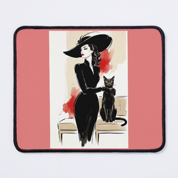 Item preview, A beautiful lady with a cat. designed and sold by Natalia-Vlad.