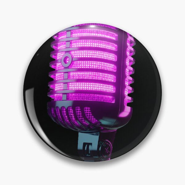 Item preview, Neon Purple Vintage Microphone - Retro Music Synthwave Art designed and sold by powersunlight.