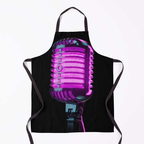 Item preview, Neon Purple Vintage Microphone - Retro Music Synthwave Art designed and sold by powersunlight.