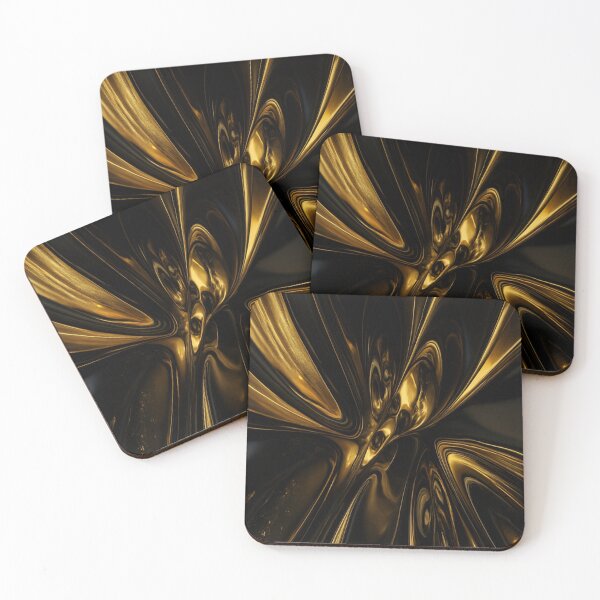 Item preview, Gilded Obsidian High Gloss 3D Liquid Gold Abstract designed and sold by MakarenaCreate.