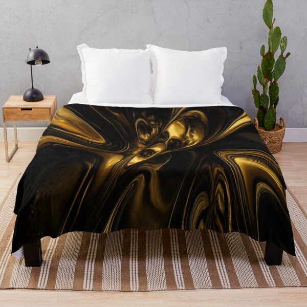 Item preview, Gilded Obsidian High Gloss 3D Liquid Gold Abstract designed and sold by MakarenaCreate.