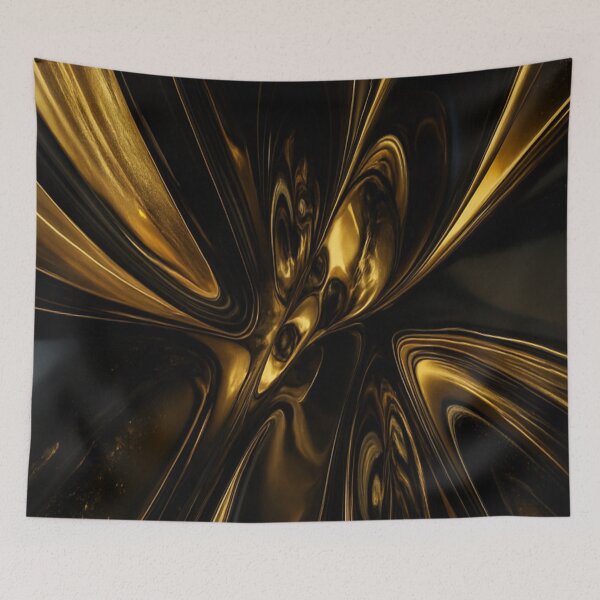 Item preview, Gilded Obsidian High Gloss 3D Liquid Gold Abstract designed and sold by MakarenaCreate.