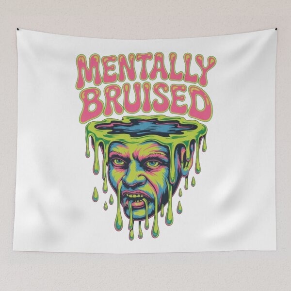 Item preview, Mentally Bruised Psychedelic Melting Mind Graphic Tee Design designed and sold by NewUSShop.