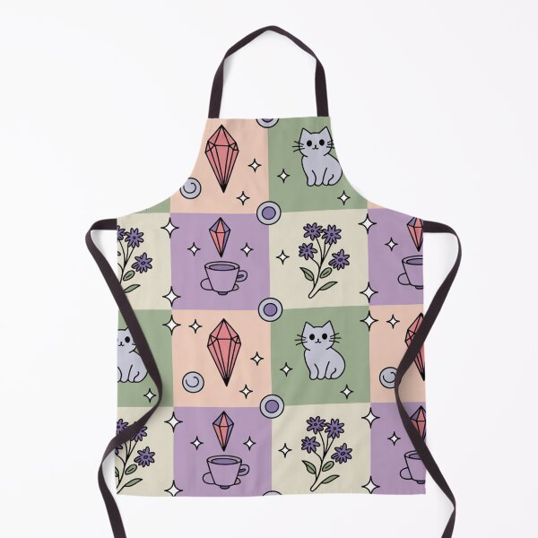 Item preview, Cute Pastel Kitten Crystal Flower Seamless Pattern - Kawaii Boho Repeat designed and sold by Midnight Veil Designs.