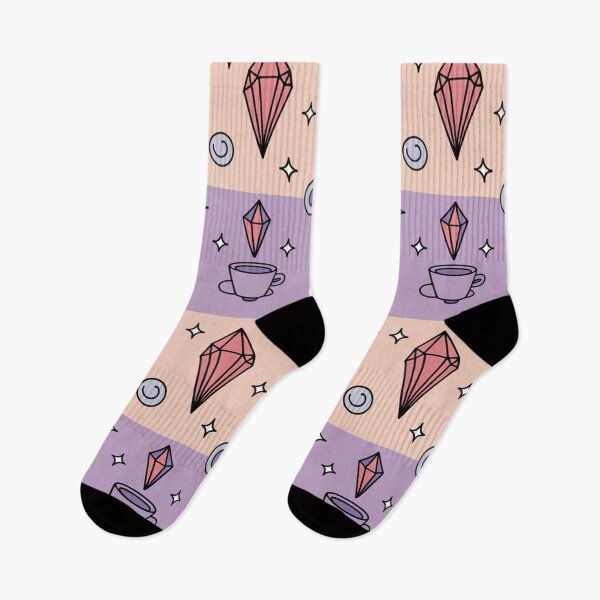 Item preview, Cute Pastel Kitten Crystal Flower Seamless Pattern - Kawaii Boho Repeat designed and sold by Midnight Veil Designs.