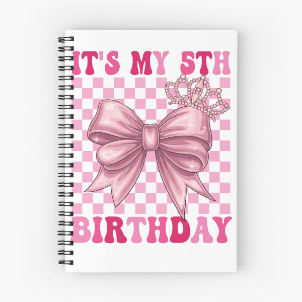 Item preview, Its My 5th Birthday Girl Cute Pink Coquette Bow 5 designed and sold by Night Forest.