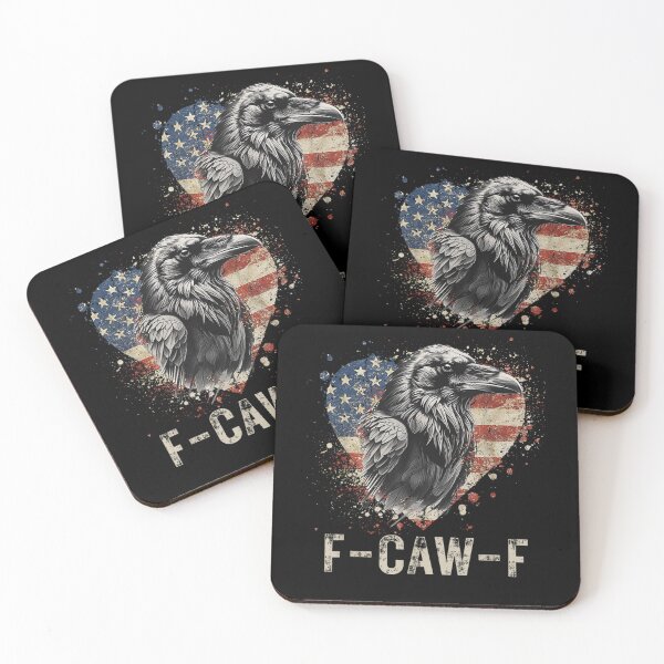 Item preview, F-Caw-F Black Crow Black Bird Heart USA Flag Vintage designed and sold by Juansustait.