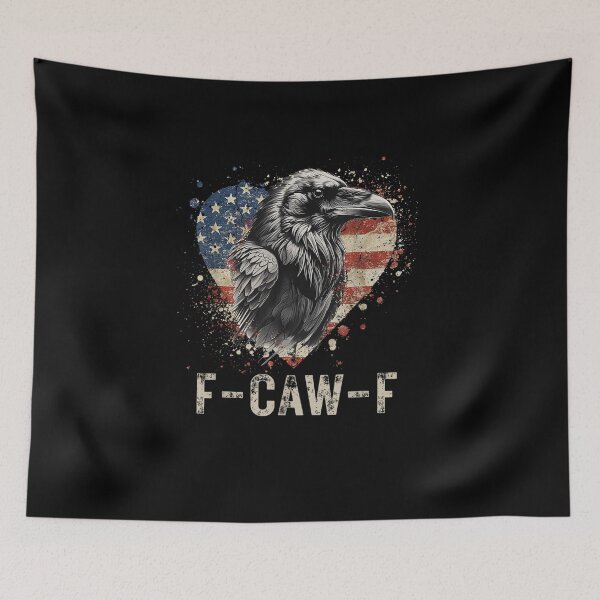 Item preview, F-Caw-F Black Crow Black Bird Heart USA Flag Vintage designed and sold by Juansustait.