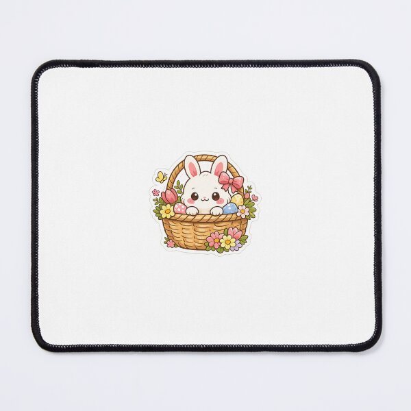 Item preview, Easter Bunny Sticker – In a Flowery Basket (Transparent Background) designed and sold by danti96.
