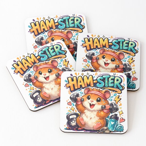 Item preview, Ham-Ster Cute Hamster Gym Pun | Funny Chubby Hamster Lifting Weights Kawaii Fitness Design designed and sold by StrayaDesign.