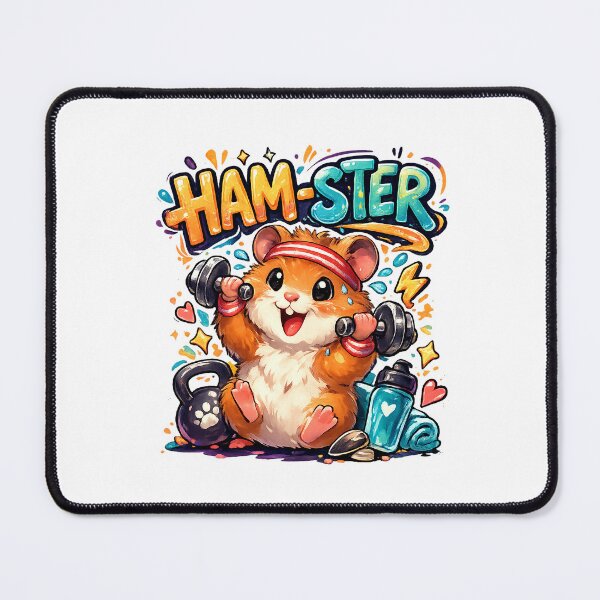 Item preview, Ham-Ster Cute Hamster Gym Pun | Funny Chubby Hamster Lifting Weights Kawaii Fitness Design designed and sold by StrayaDesign.