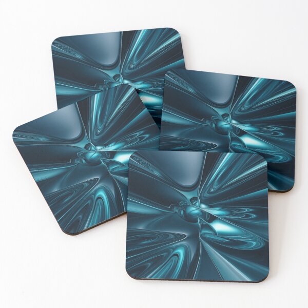 Item preview, Futuristic Teal Cyber Flow 3D Liquid Chrome Abstract designed and sold by MakarenaCreate.