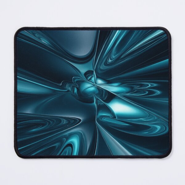 Item preview, Futuristic Teal Cyber Flow 3D Liquid Chrome Abstract designed and sold by MakarenaCreate.