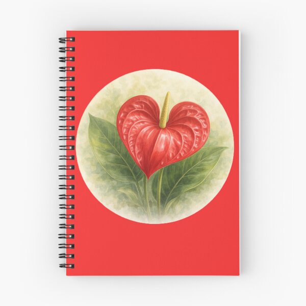 Item preview, Anthurium Elegance – Glossy Heart Bloom Circle Design designed and sold by TheJoyfulPen.