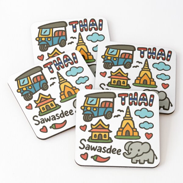 Item preview, Cute Thai Culture Doodle with Elephant & Tuk Tuk designed and sold by SoSoSeahorse.