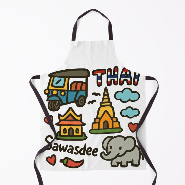 Item preview, Cute Thai Culture Doodle with Elephant & Tuk Tuk designed and sold by SoSoSeahorse.