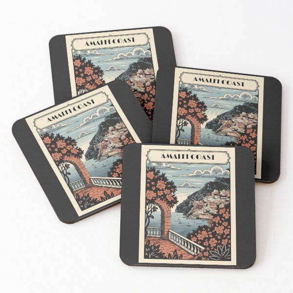 Item preview, Vintage Amalfi Coast Travel Poster Italy Retro Coastal Art designed and sold by Cipher & Soul.