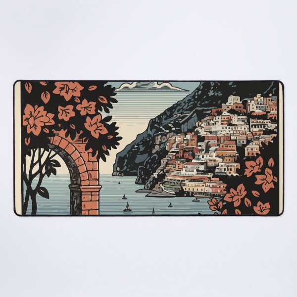 Item preview, Vintage Amalfi Coast Travel Poster Italy Retro Coastal Art designed and sold by Cipher & Soul.