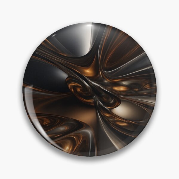 Item preview, Molten Bronze and Onyx 3D Metallic Flow Abstract Art designed and sold by MakarenaCreate.