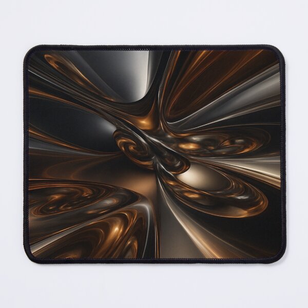 Item preview, Molten Bronze and Onyx 3D Metallic Flow Abstract Art designed and sold by MakarenaCreate.