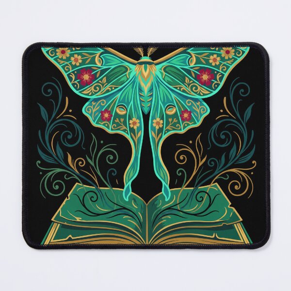 Item preview, Poetcore Moon Moth Dark Botanical Illustration designed and sold by KuroAtelier.