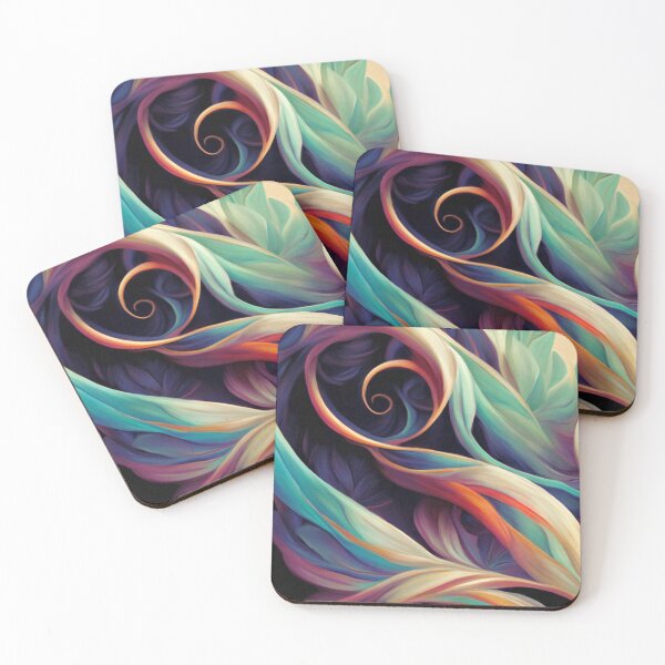 Item preview, Blue, Sea Green And Aqua Floral Swirls Abstract Painting  designed and sold by DEC02.