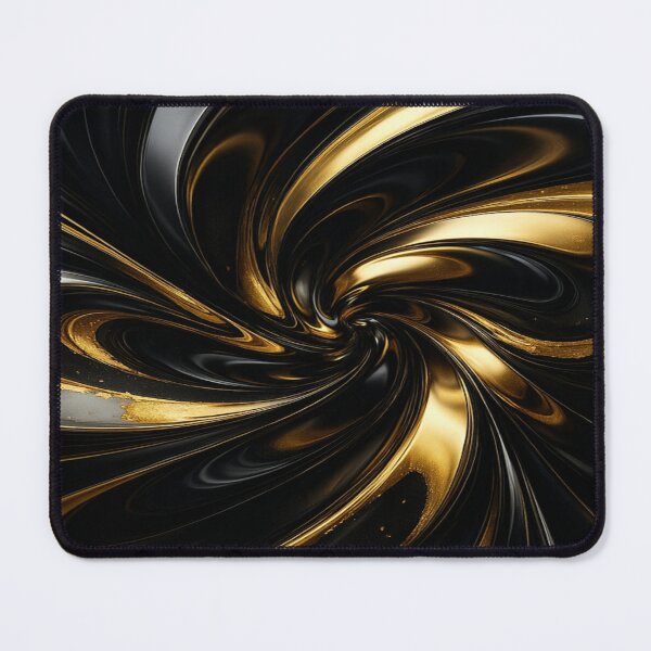 Item preview, Luxurious Galactic Vortex Black and Gold Shimmer Abstract Art designed and sold by MakarenaCreate.
