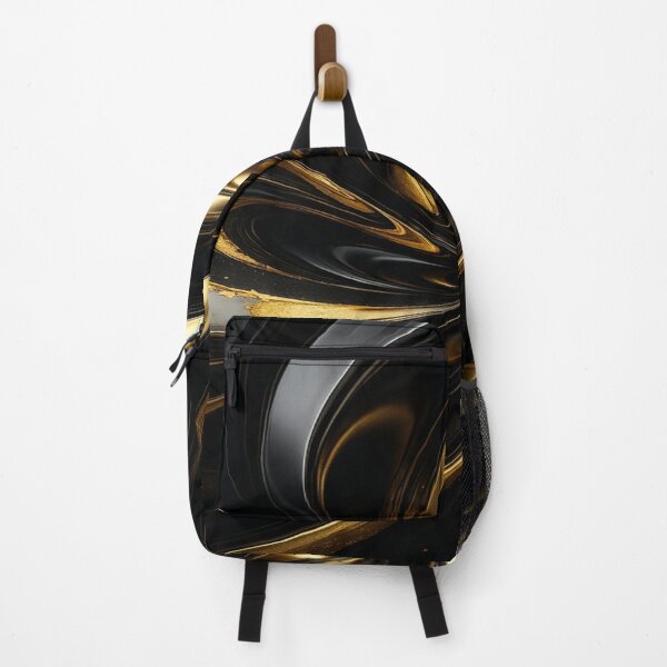 Item preview, Luxurious Galactic Vortex Black and Gold Shimmer Abstract Art designed and sold by MakarenaCreate.