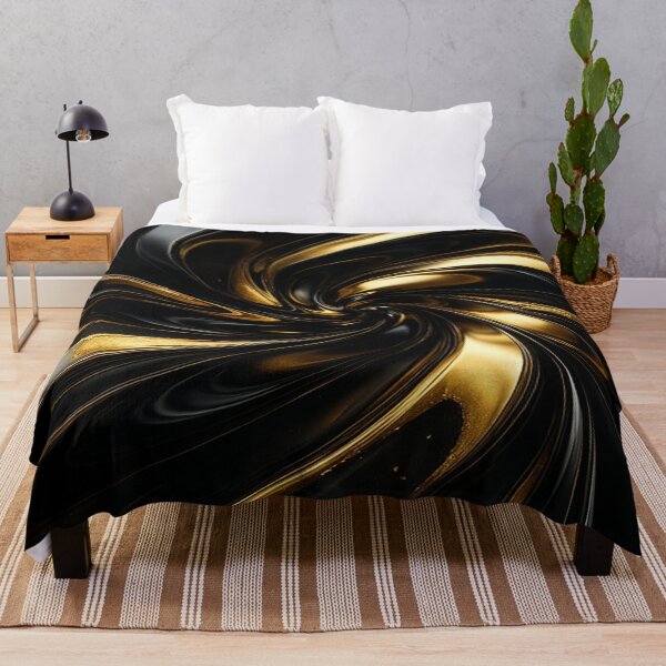 Item preview, Luxurious Galactic Vortex Black and Gold Shimmer Abstract Art designed and sold by MakarenaCreate.