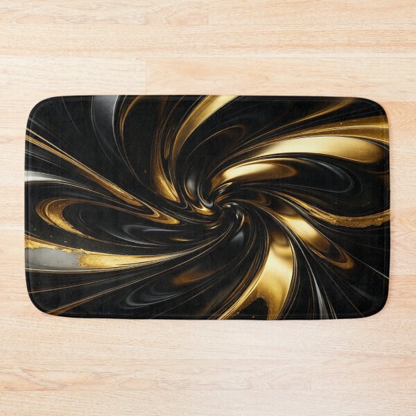 Item preview, Luxurious Galactic Vortex Black and Gold Shimmer Abstract Art designed and sold by MakarenaCreate.