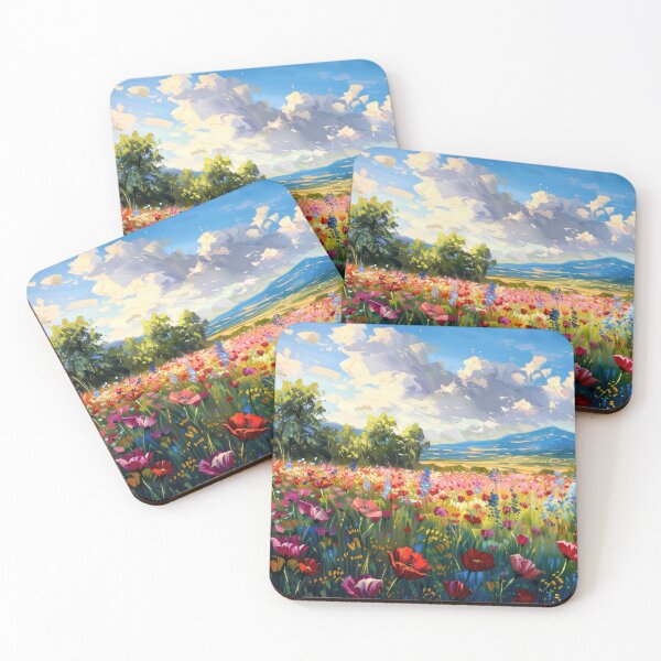 Item preview, Wildflowers, Trees, Mountains And Clouds Abstract Digital Art designed and sold by DEC02.