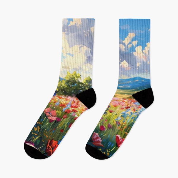 Item preview, Wildflowers, Trees, Mountains And Clouds Abstract Digital Art designed and sold by DEC02.