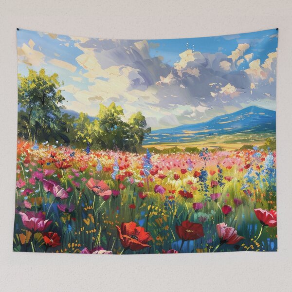 Item preview, Wildflowers, Trees, Mountains And Clouds Abstract Digital Art designed and sold by DEC02.