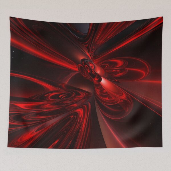 Item preview, Crimson Plasma Vortex Futuristic 3D Red and Black Abstract Art designed and sold by MakarenaCreate.