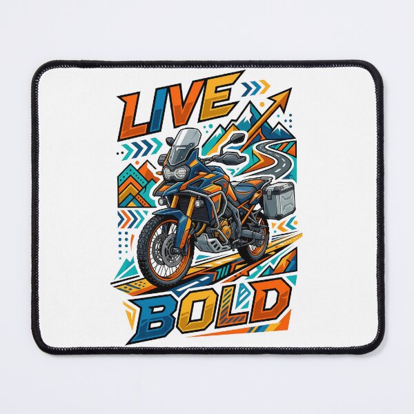 Item preview, Retro Adventure Touring Motorcycle with Live Bold Quote Design designed and sold by Tong4130.