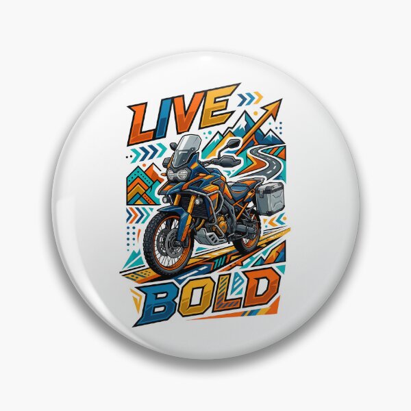 Item preview, Retro Adventure Touring Motorcycle with Live Bold Quote Design designed and sold by Tong4130.