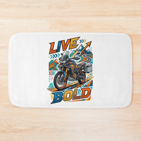 Item preview, Retro Adventure Touring Motorcycle with Live Bold Quote Design designed and sold by Tong4130.