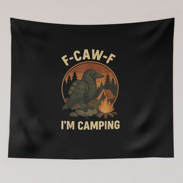 Item preview, Funny Raven Camping Shirt Crow Tent Forest Bonfire designed and sold by Juansustait.