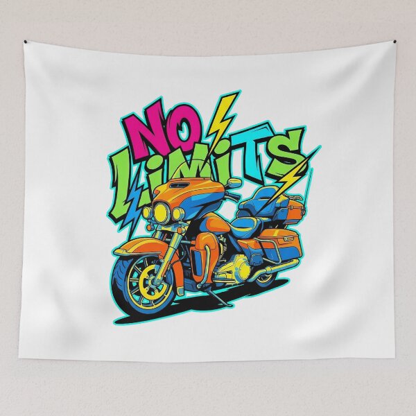 Item preview, Modern Classic Motorcycle Art with No Limits Life Quote designed and sold by Tong4130.