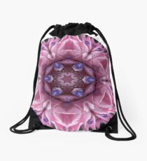 Bromeliad flower mandala Drawstring Bag