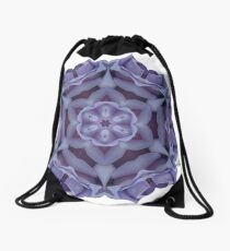 Blue girl rose mandala Drawstring Bag