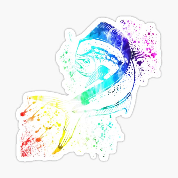 Vista previa del artículo con la obra «Mahi Mahi en salpicaduras de color», diseñado y vendido por jenncapo.