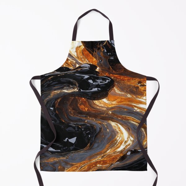 Item preview, Gilded Obsidian Molten Gold 3D Liquid Flow Abstract Art designed and sold by MakarenaCreate.