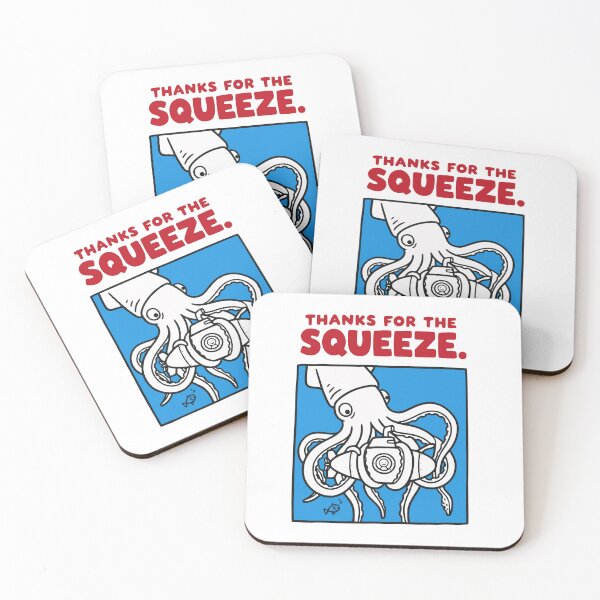 Item preview, Thanks for the Squeeze Funny Squid Deep Sea Illustration  ​ designed and sold by MotionBanana Art.