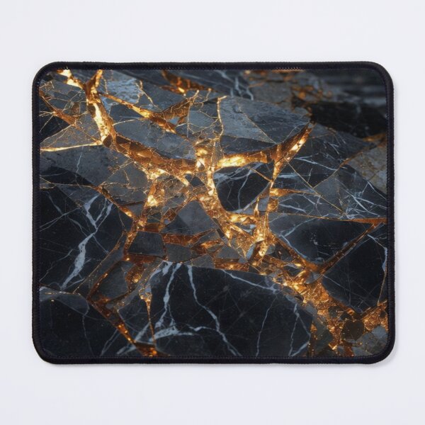 Item preview, Glow In The Dark Kintsugi Shattered Obsidian Stone Abstract Art designed and sold by MakarenaCreate.