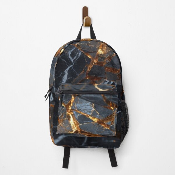Item preview, Glow In The Dark Kintsugi Shattered Obsidian Stone Abstract Art designed and sold by MakarenaCreate.