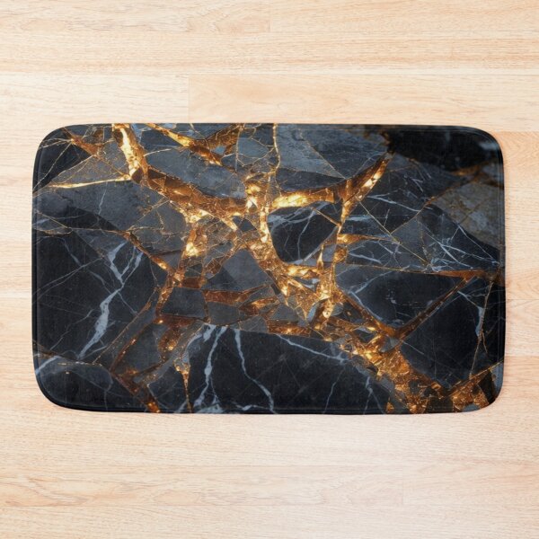 Item preview, Glow In The Dark Kintsugi Shattered Obsidian Stone Abstract Art designed and sold by MakarenaCreate.