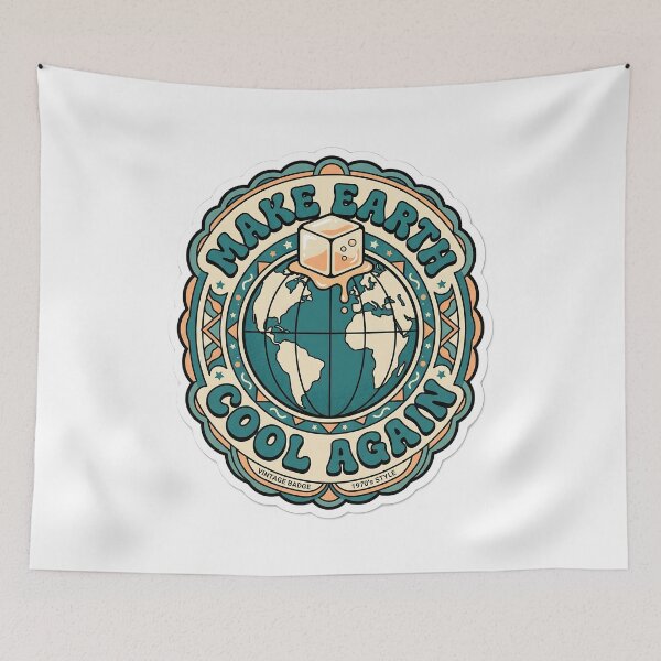 Item preview, Minimalist Save The Planet Illustration with Make Earth Cool Again Text designed and sold by KINGSMILESTORE.