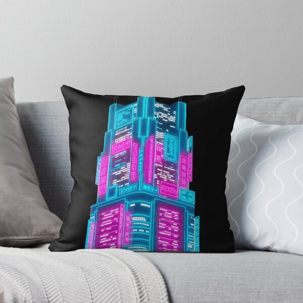 Item preview, Cyberpunk Neon Skyscraper - Futuristic City Skyline Art designed and sold by powersunlight.